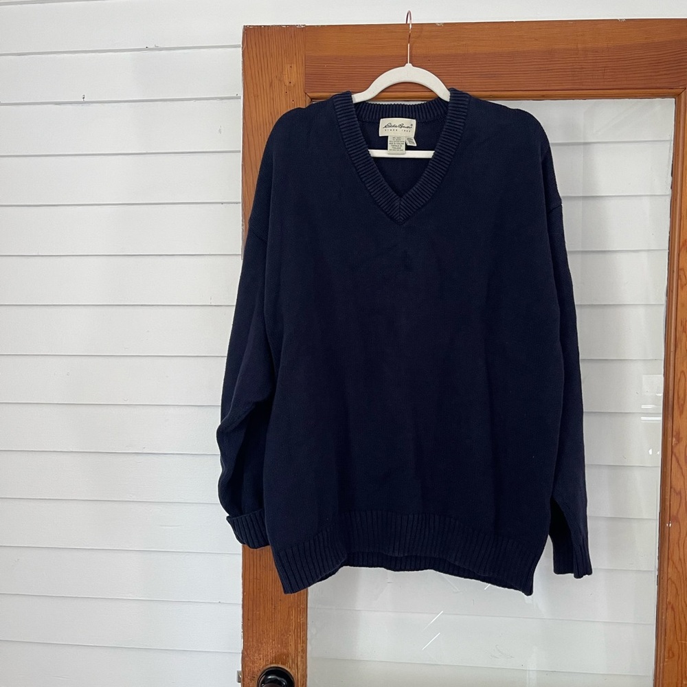 Eddie Bauer Deep Blue V-Neck Pullover